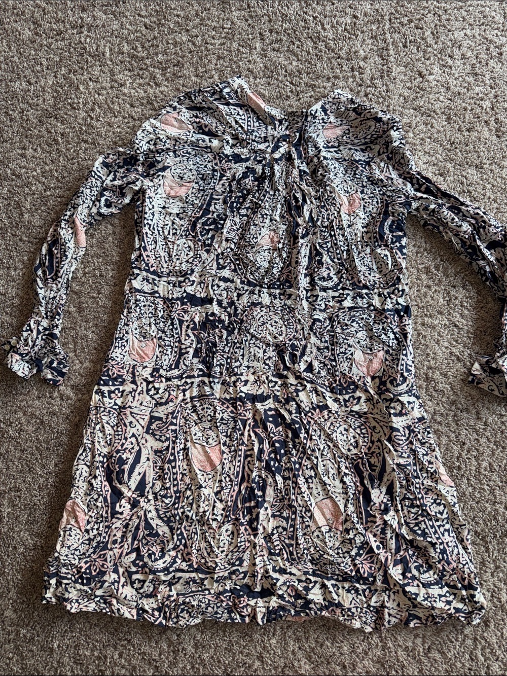 Tiny for Anthropologie Caviana shirt dress in Neutral Motif size medium - Picture 7 of 9